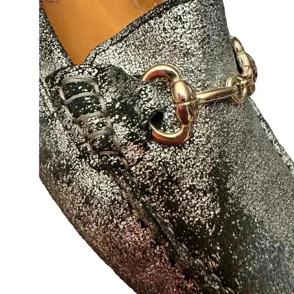 Boemos Italy Silver Metallic Suede Leather Loafer Flats Slip On Womens size 10 - Picture 2 of 15